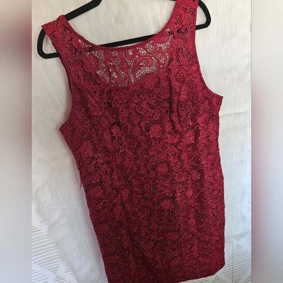 Grace Hill Rare Lace Overlay Fuschia Dress - Picture 2 of 8